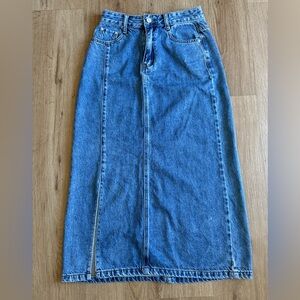 Blue Denim Classic Midi Skirt Cowgirl Western Festival Size Medium